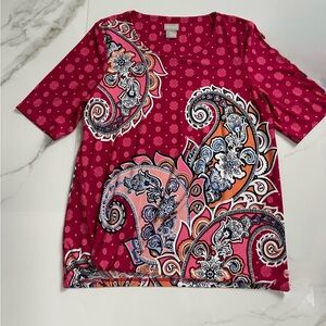 CHICO’S Paisley Fling Print Top - EUC Sz. 00/xs